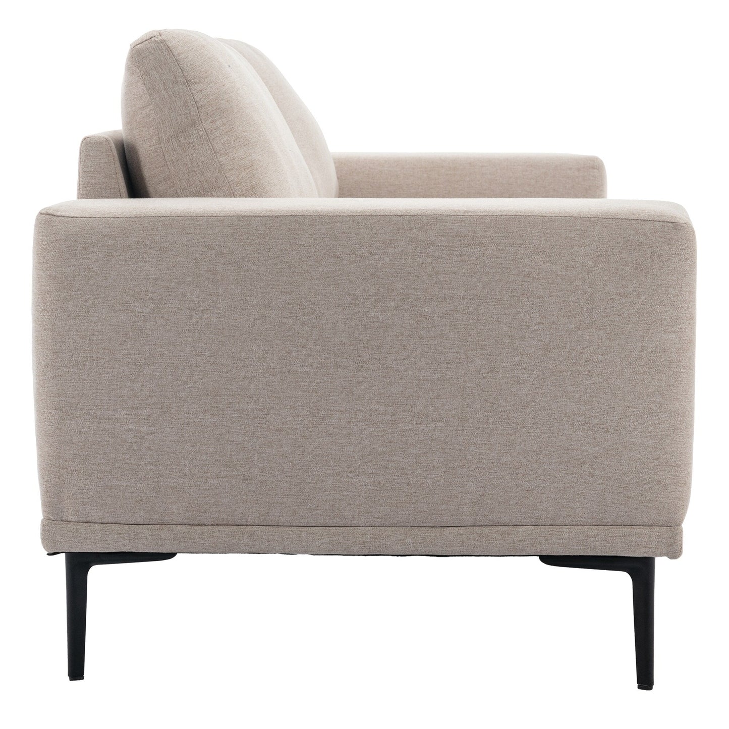 74.8'' Fabric Loveseat Sofa with Removable Cushions, Metal Legs, and Contemporary Square Arms