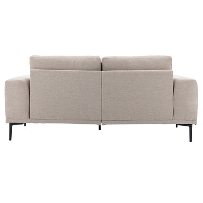 74.8'' Fabric Loveseat Sofa with Removable Cushions, Metal Legs, and Contemporary Square Arms