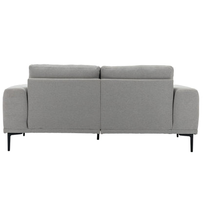 74.8'' Fabric Loveseat Sofa with Removable Cushions, Metal Legs, and Contemporary Square Arms