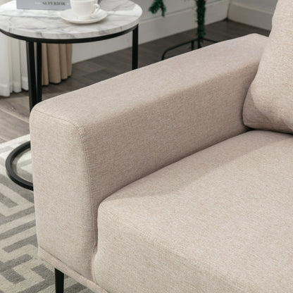 74.8'' Fabric Loveseat Sofa with Removable Cushions, Metal Legs, and Contemporary Square Arms