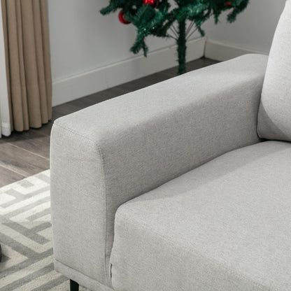 74.8'' Fabric Loveseat Sofa with Removable Cushions, Metal Legs, and Contemporary Square Arms