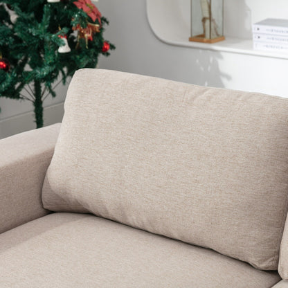 74.8'' Fabric Loveseat Sofa with Removable Cushions, Metal Legs, and Contemporary Square Arms