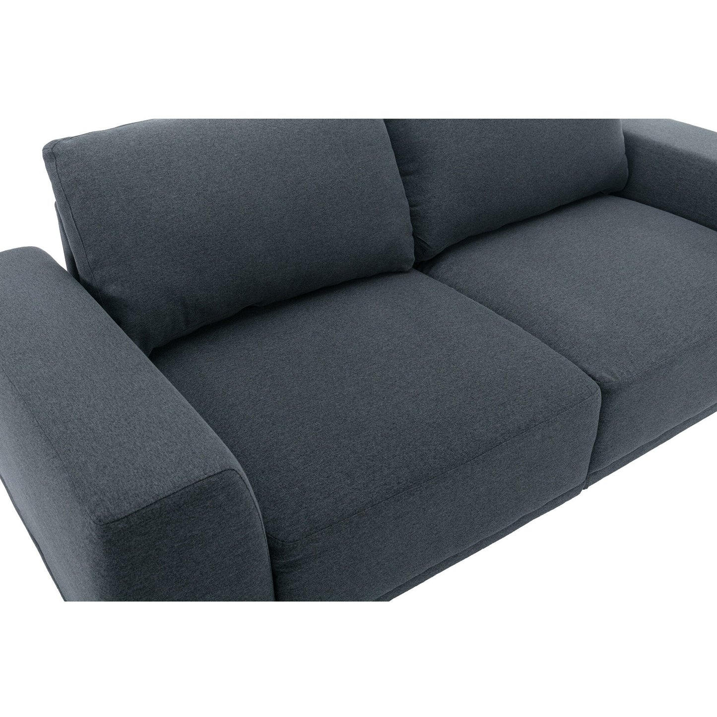 74.8'' Fabric Loveseat Sofa with Removable Cushions, Metal Legs, and Contemporary Square Arms