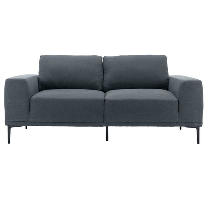 74.8'' Fabric Loveseat Sofa with Removable Cushions, Metal Legs, and Contemporary Square Arms