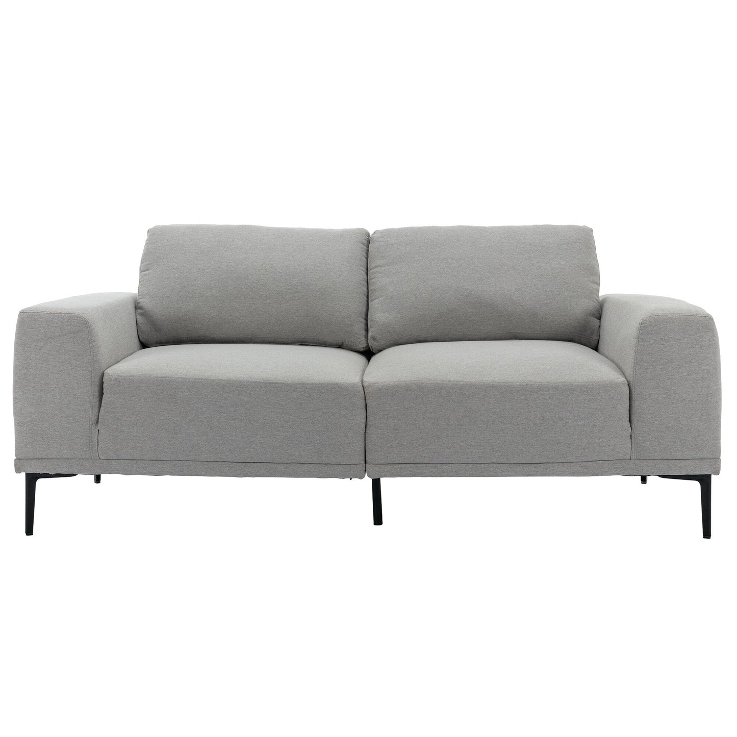 74.8'' Fabric Loveseat Sofa with Removable Cushions, Metal Legs, and Contemporary Square Arms
