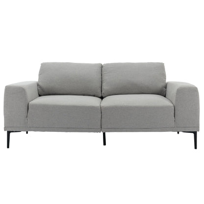74.8'' Fabric Loveseat Sofa with Removable Cushions, Metal Legs, and Contemporary Square Arms