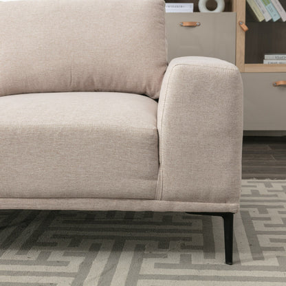 74.8'' Fabric Loveseat Sofa with Removable Cushions, Metal Legs, and Contemporary Square Arms