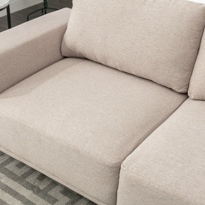 74.8'' Fabric Loveseat Sofa with Removable Cushions, Metal Legs, and Contemporary Square Arms