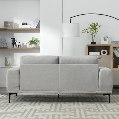 74.8'' Fabric Loveseat Sofa with Removable Cushions, Metal Legs, and Contemporary Square Arms