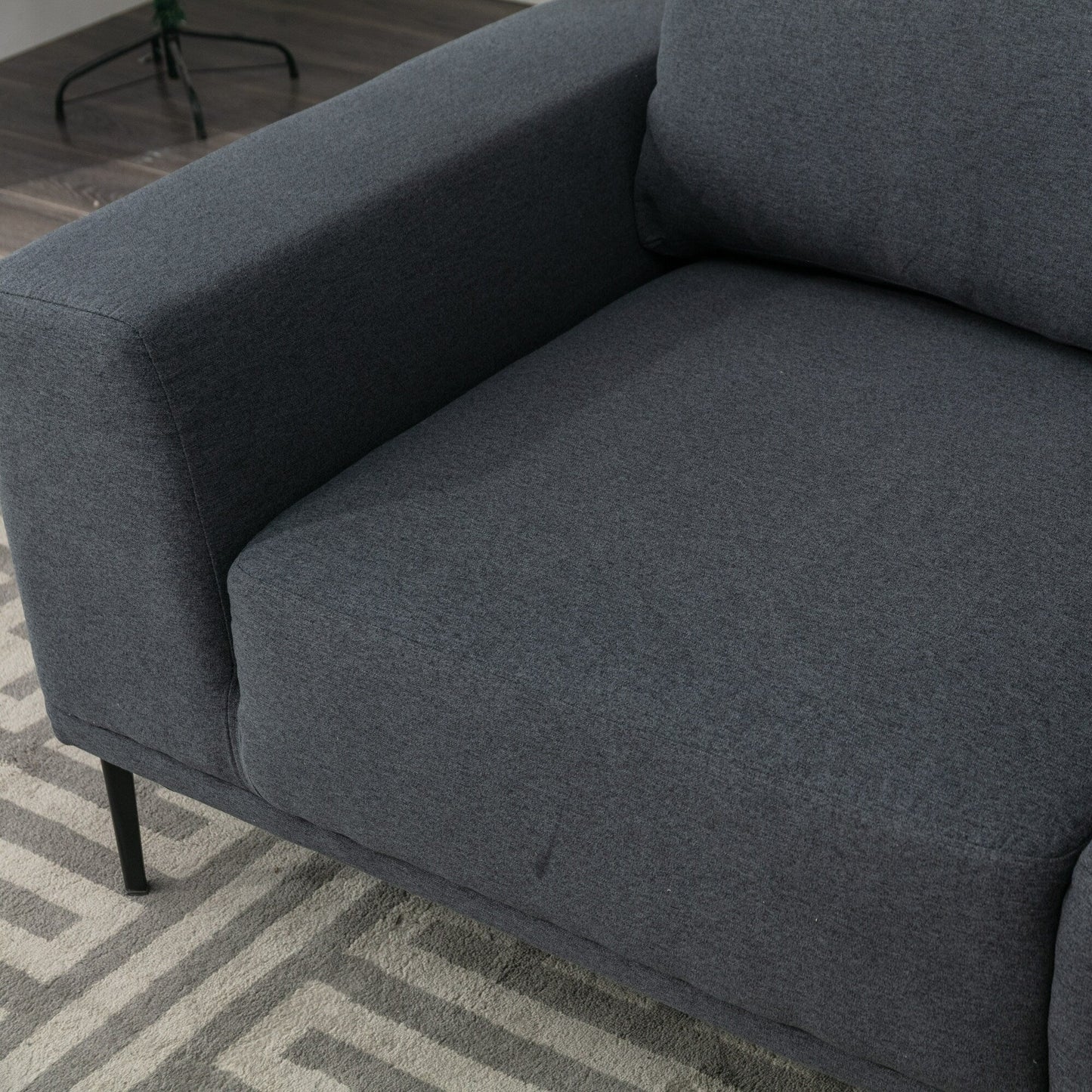 74.8'' Fabric Loveseat Sofa with Removable Cushions, Metal Legs, and Contemporary Square Arms