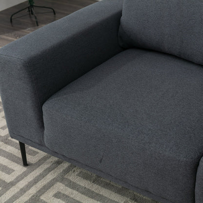 74.8'' Fabric Loveseat Sofa with Removable Cushions, Metal Legs, and Contemporary Square Arms