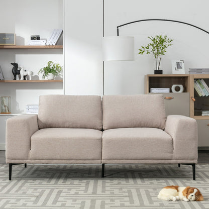 74.8'' Fabric Loveseat Sofa with Removable Cushions, Metal Legs, and Contemporary Square Arms