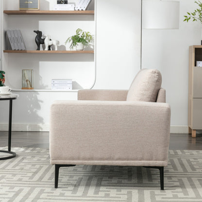 74.8'' Fabric Loveseat Sofa with Removable Cushions, Metal Legs, and Contemporary Square Arms