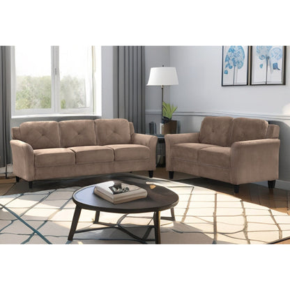 74.9 Polyester 3-seater Sofa With Solid Wood Frame and High Elastic Sponges Cushion for Living Room