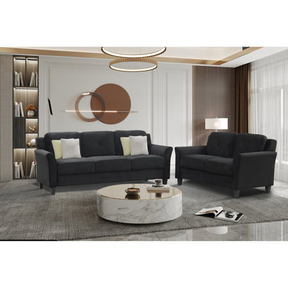 74.9 Polyester 3-seater Sofa With Solid Wood Frame and High Elastic Sponges Cushion for Living Room