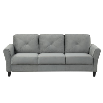 74.9 Polyester 3-seater Sofa With Solid Wood Frame and High Elastic Sponges Cushion for Living Room