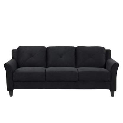 74.9 Polyester 3-seater Sofa With Solid Wood Frame and High Elastic Sponges Cushion for Living Room