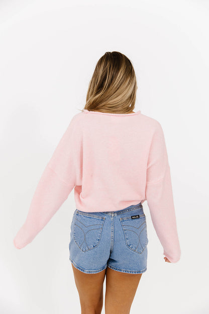 Piper Cardigan in Baby Pink