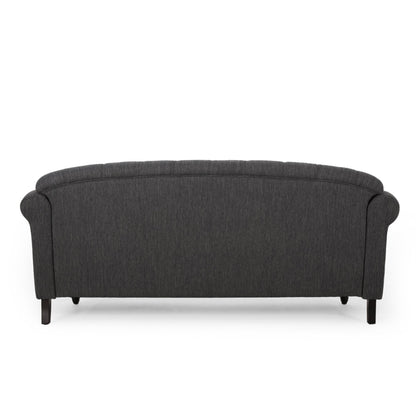 74'' Fabric 3 Seater Sofa Couch with Rivet Accents, Durable Fabric Upholstery, and Spacious Seating for Living Room