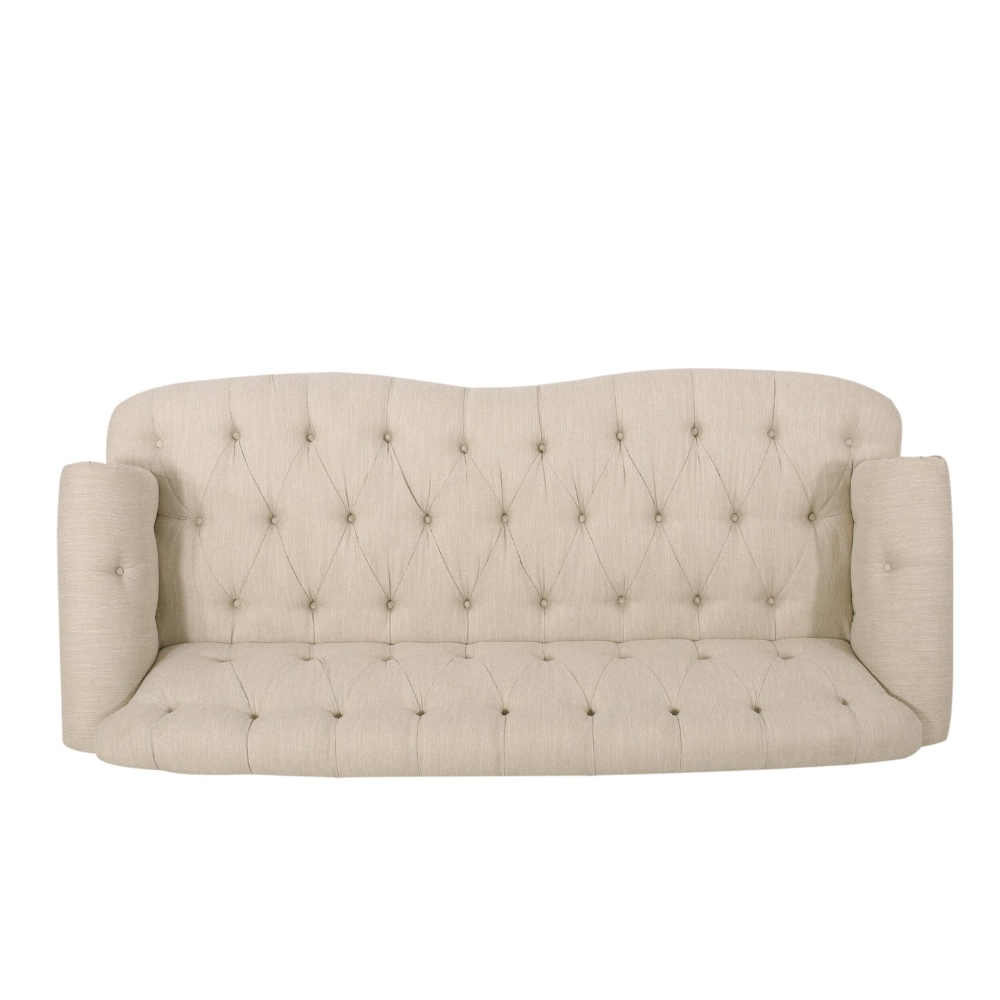 74'' Fabric 3 Seater Sofa Couch with Rivet Accents, Durable Fabric Upholstery, and Spacious Seating for Living Room