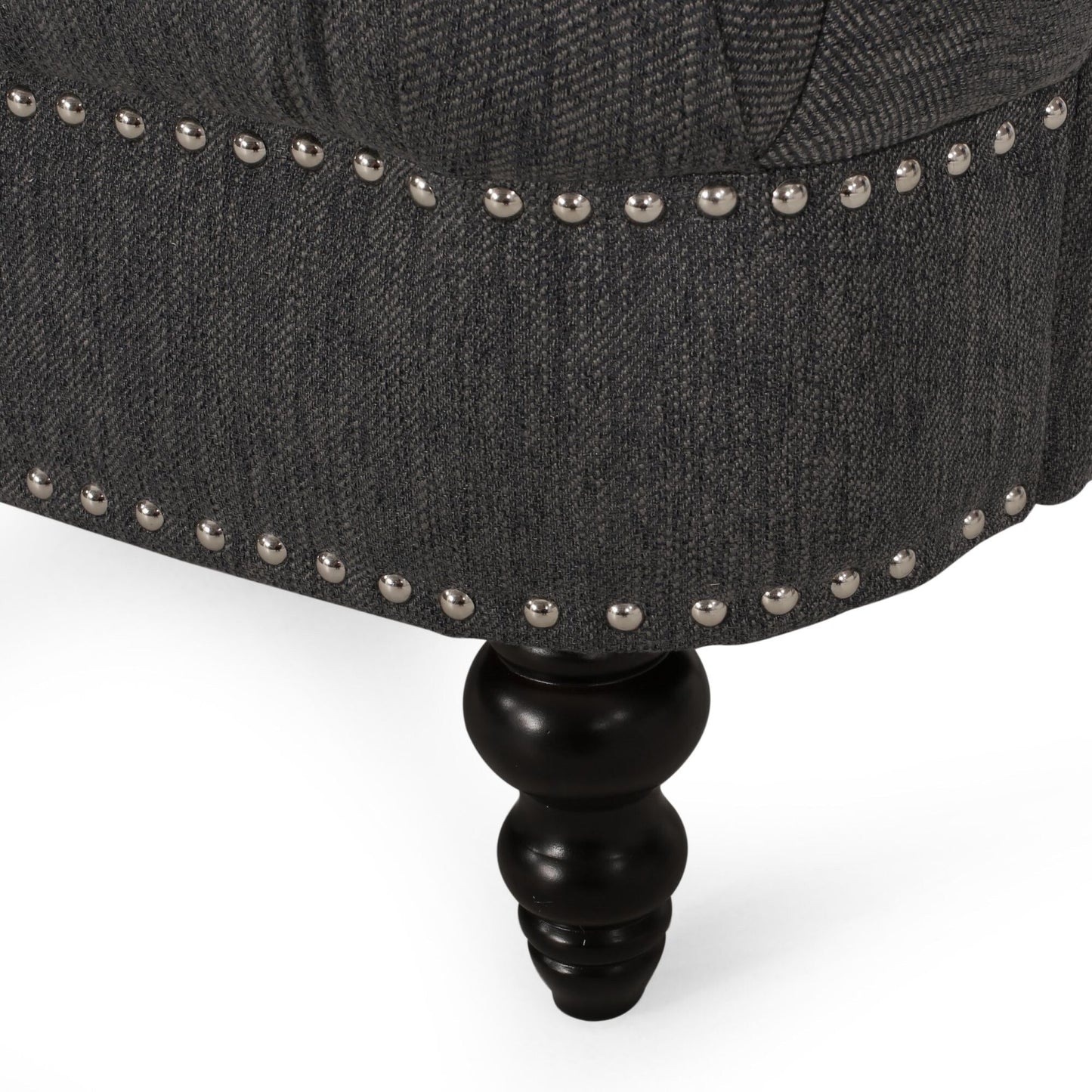 74'' Fabric 3 Seater Sofa Couch with Rivet Accents, Durable Fabric Upholstery, and Spacious Seating for Living Room