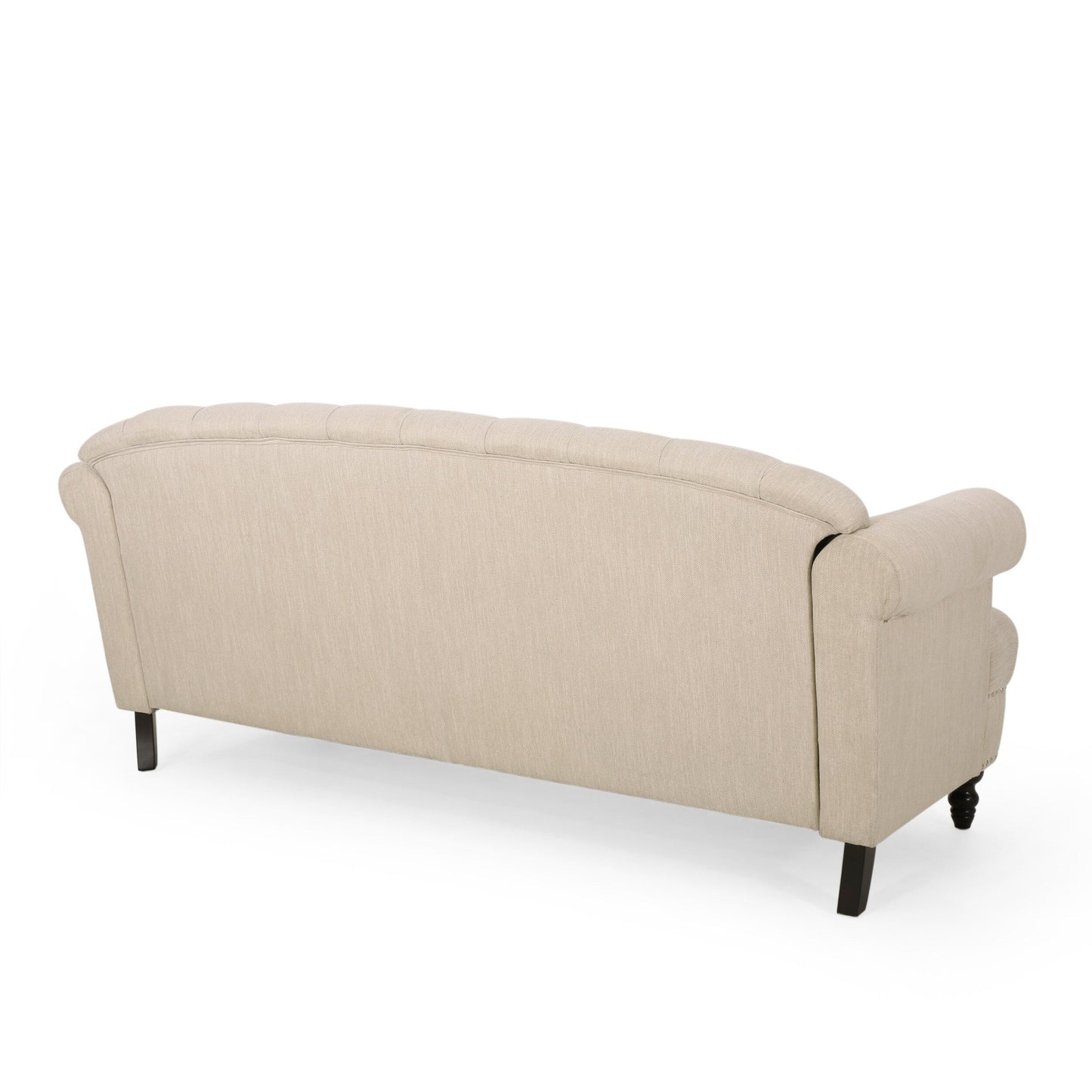 74'' Fabric 3 Seater Sofa Couch with Rivet Accents, Durable Fabric Upholstery, and Spacious Seating for Living Room