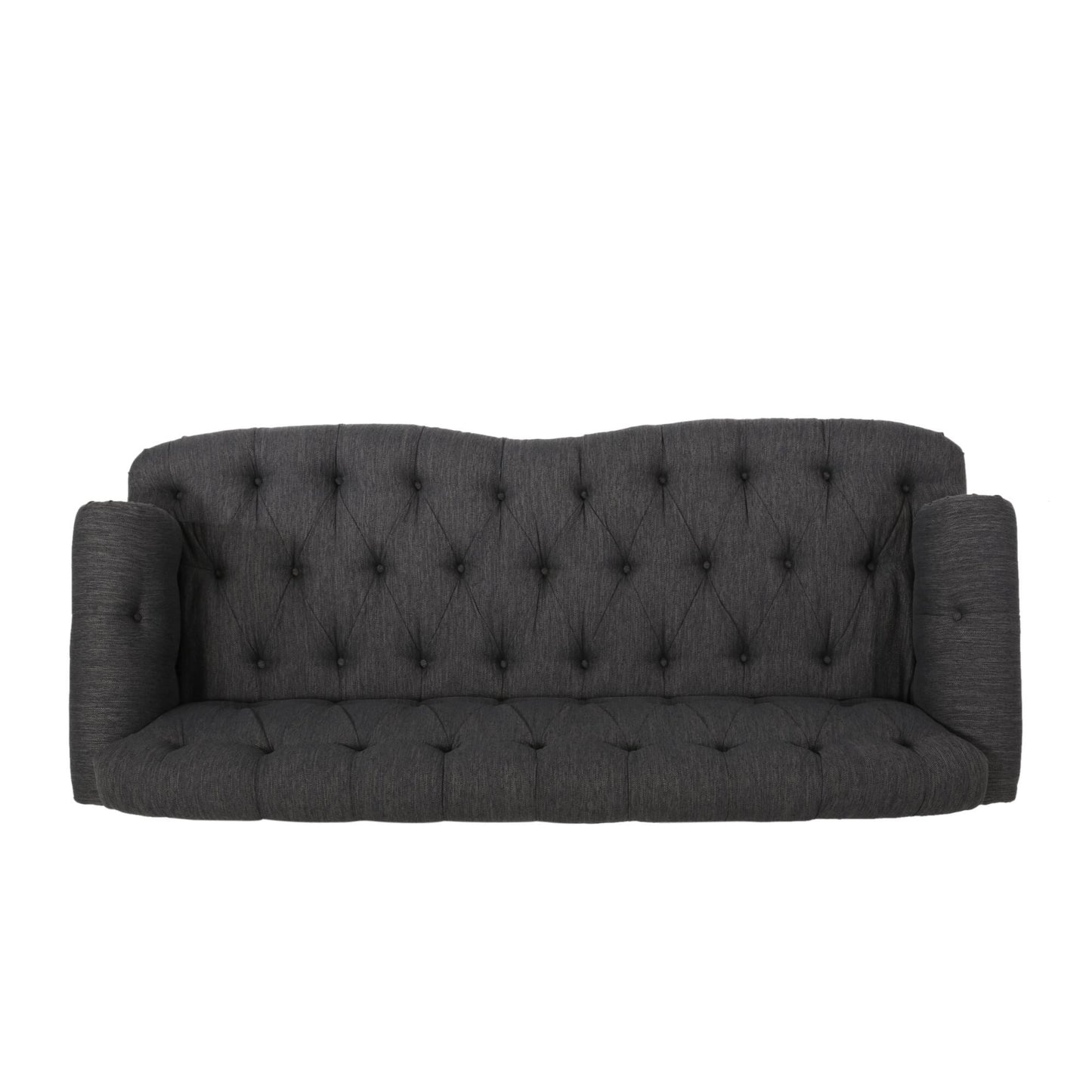 74'' Fabric 3 Seater Sofa Couch with Rivet Accents, Durable Fabric Upholstery, and Spacious Seating for Living Room
