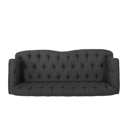 74'' Fabric 3 Seater Sofa Couch with Rivet Accents, Durable Fabric Upholstery, and Spacious Seating for Living Room