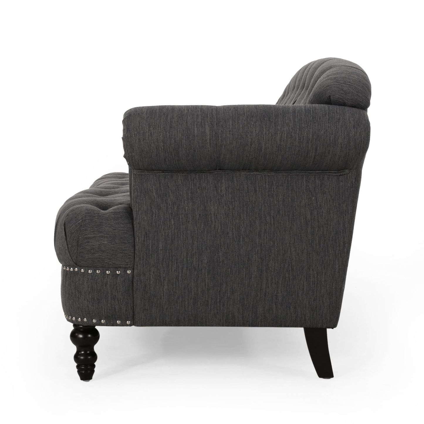 74'' Fabric 3-Seater Sofa with Rivet Accents and Durable Upholstery