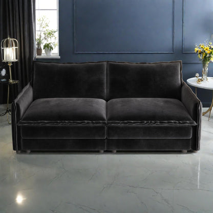 75 Corduroy 2-Seater Sofa Deep Seat with Sofa with 2 Pillow for Living Room