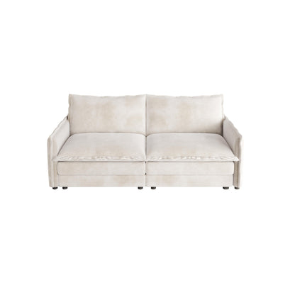 75 Corduroy 2-Seater Sofa Deep Seat with Sofa with 2 Pillow for Living Room