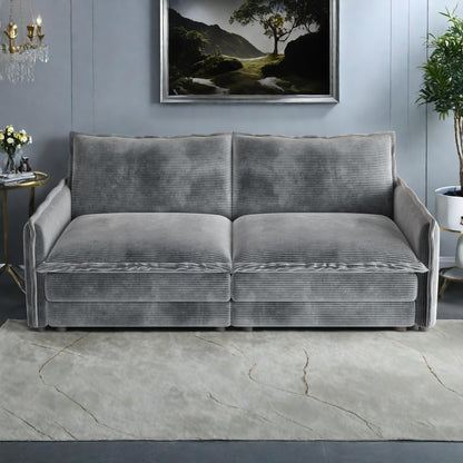 75 Corduroy 2-Seater Sofa Deep Seat with Sofa with 2 Pillow for Living Room
