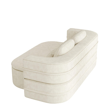 75'' Convertible Sleeper Sofa Bed with Blanket Floor Sofa Lounge Sofa for Living Room