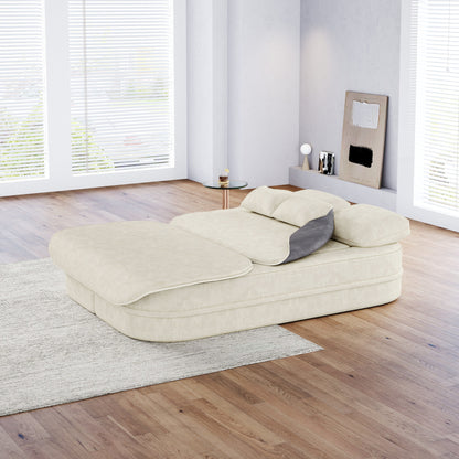 75'' Convertible Sleeper Sofa Bed with Blanket Floor Sofa Lounge Sofa for Living Room