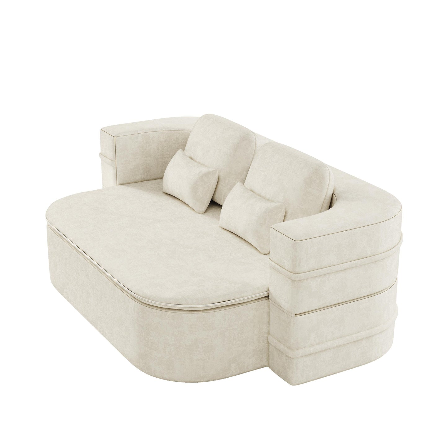 75'' Convertible Sleeper Sofa Bed with Blanket Floor Sofa Lounge Sofa for Living Room
