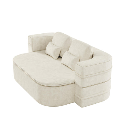 75'' Convertible Sleeper Sofa Bed with Blanket Floor Sofa Lounge Sofa for Living Room
