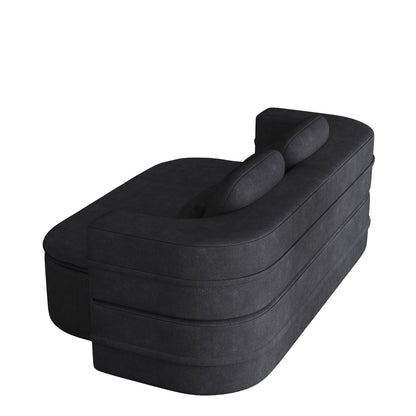 75'' Convertible Sleeper Sofa Bed with Blanket Floor Sofa Lounge Sofa for Living Room