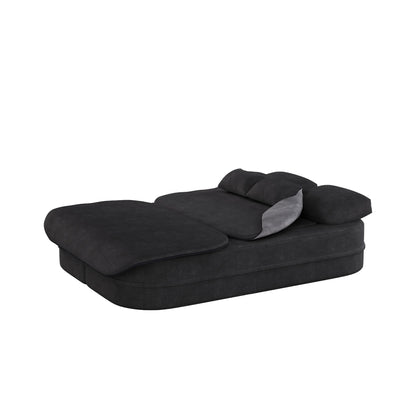 75'' Convertible Sleeper Sofa Bed with Blanket Floor Sofa Lounge Sofa for Living Room