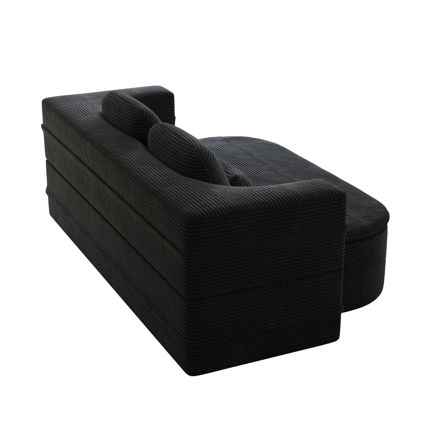 75'' Convertible Sleeper Sofa Bed with Blanket Floor Sofa Lounge Sofa for Living Room