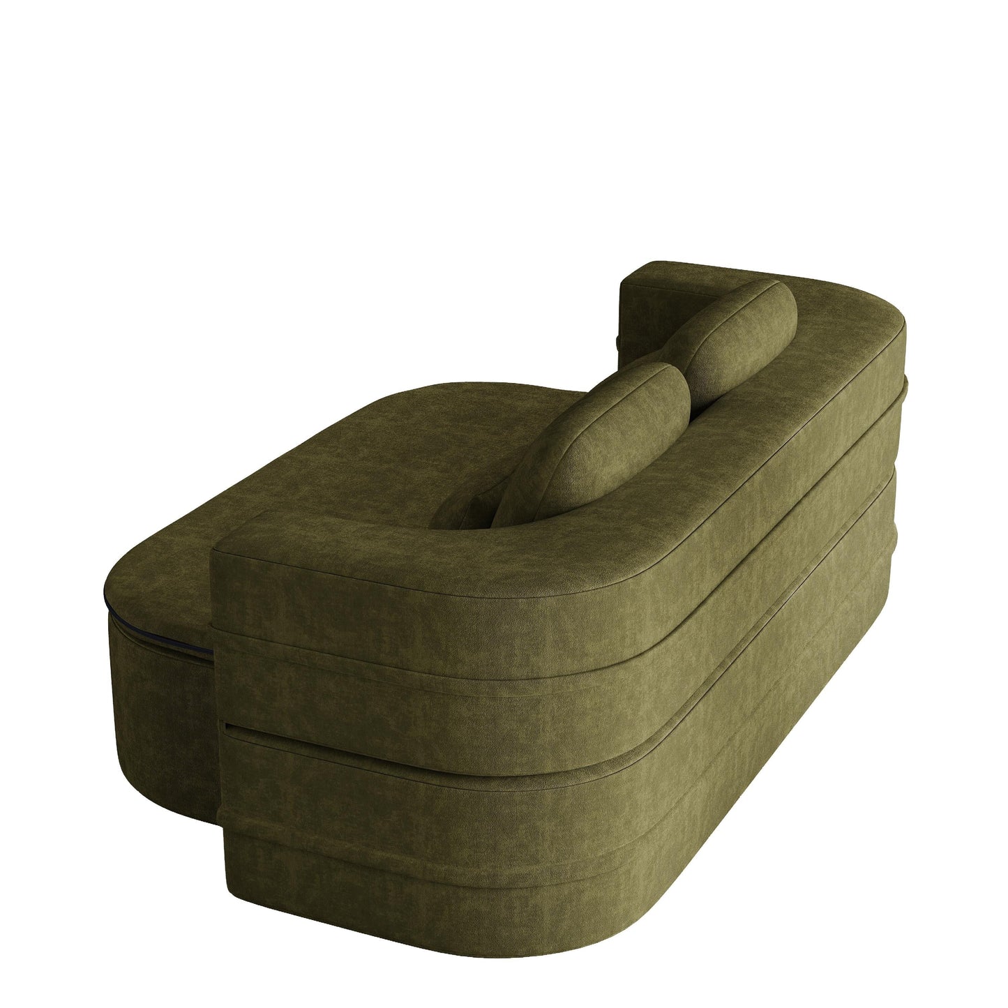 75'' Convertible Sleeper Sofa Bed with Blanket Floor Sofa Lounge Sofa for Living Room