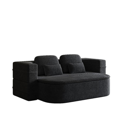 75''2-In-1 Foldable Convertible Sleeper Foam Sofa Bed with Multi Functional Blanket