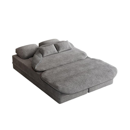 75''2-In-1 Foldable Convertible Sleeper Foam Sofa Bed with Multi Functional Blanket