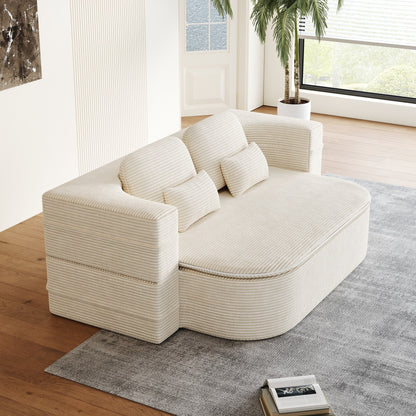 75''2-In-1 Foldable Convertible Sleeper Foam Sofa Bed with Multi Functional Blanket