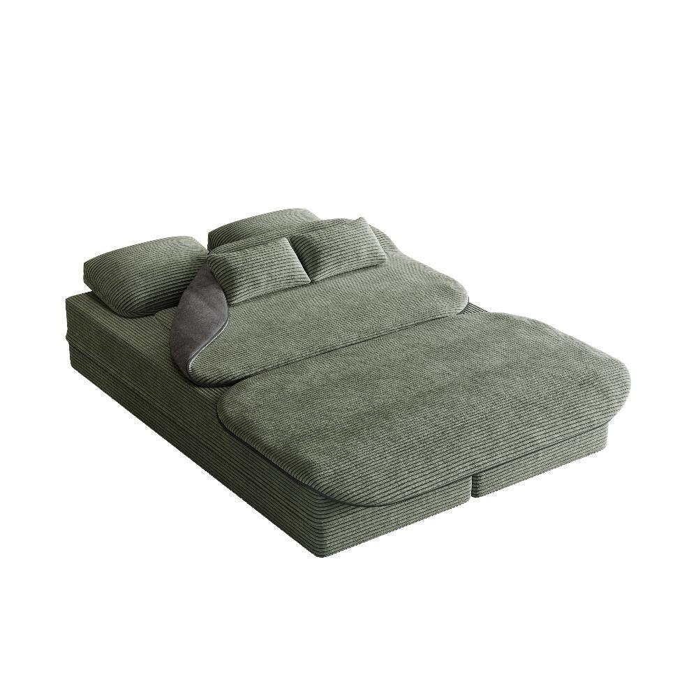 75''2-In-1 Foldable Convertible Sleeper Foam Sofa Bed with Multi Functional Blanket