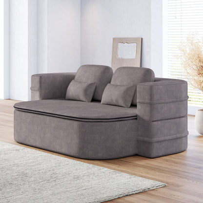75''2-in-1 Foldable Sofa,Convertible Sleeper Foam Chenille Floor folding Sofa Bed with Multi Functional Blanket,Lounge Sofa