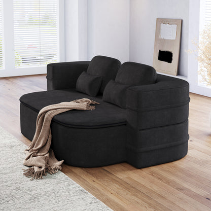 75''2-in-1 Foldable Sofa,Convertible Sleeper Foam Chenille Floor folding Sofa Bed with Multi Functional Blanket,Lounge Sofa