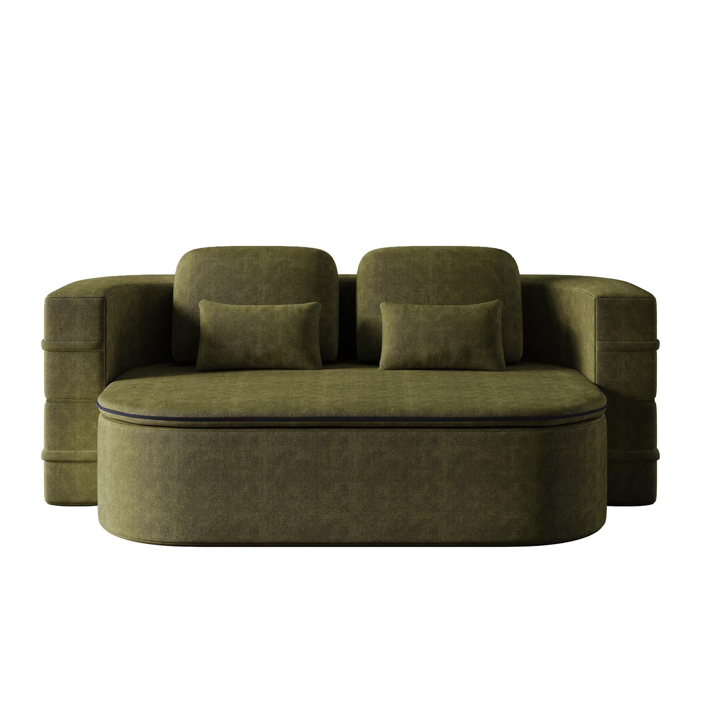 75''2-in-1 Foldable Sofa,Convertible Sleeper Foam Chenille Floor folding Sofa Bed with Multi Functional Blanket,Lounge Sofa