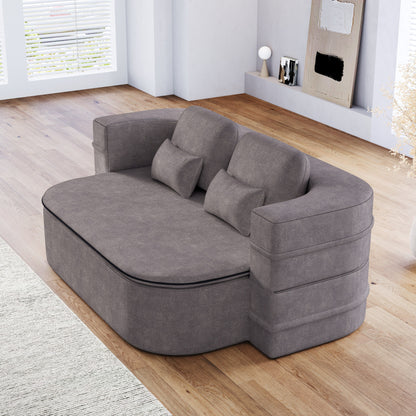 75''2-in-1 Foldable Sofa,Convertible Sleeper Foam Chenille Floor folding Sofa Bed with Multi Functional Blanket,Lounge Sofa