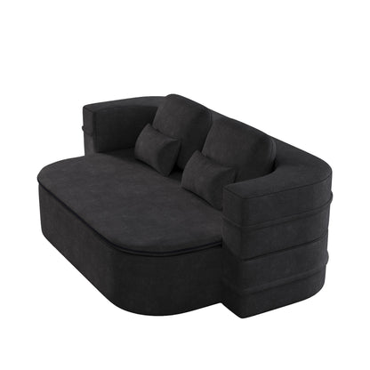 75''2-in-1 Foldable Sofa,Convertible Sleeper Foam Chenille Floor folding Sofa Bed with Multi Functional Blanket,Lounge Sofa