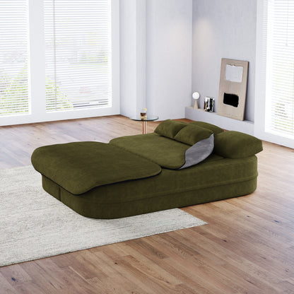 75''2-in-1 Foldable Sofa,Convertible Sleeper Foam Chenille Floor folding Sofa Bed with Multi Functional Blanket,Lounge Sofa